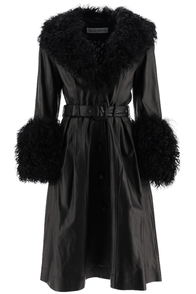 Shop Saks Potts Foxy Leather Coat In Black (black)