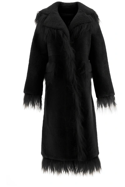 Shop Saks Potts Shearling Coat In Black (black)