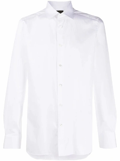 Shop Ermenegildo Zegna Men's White Cotton Shirt