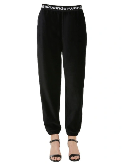 Alexander Wang T Alexanderwang.t Stretch Corduroy Logo Jogger Pants In Black