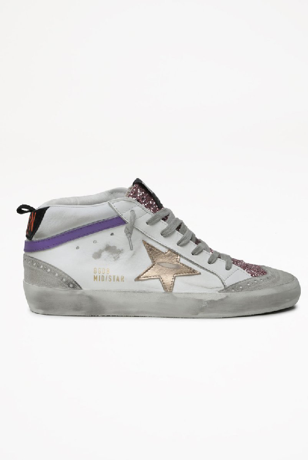 Golden Goose Mid Star Leather Upper Laminated Star Glitter Tongue
