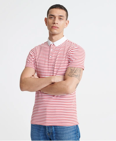 Shop Superdry Edit Pima Short Sleeve Polo Shirt In Red