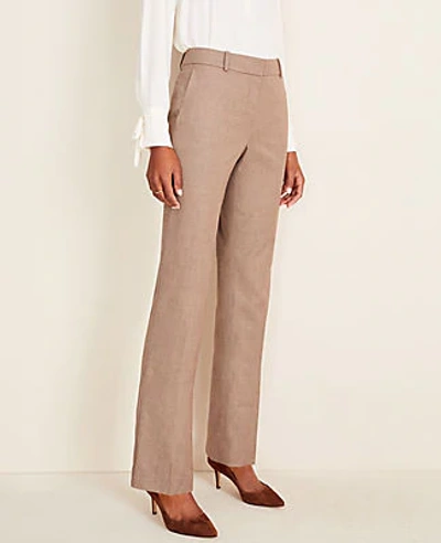 Shop Ann Taylor The Straight Pant In Melange - Classic Fit In Warm Neutral Melange