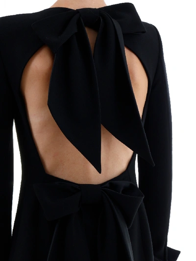 Shop Saint Laurent Backless Dress Back Bows In Black