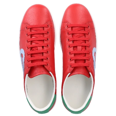 Shop Gucci Low-top Sneakers Ace In Red