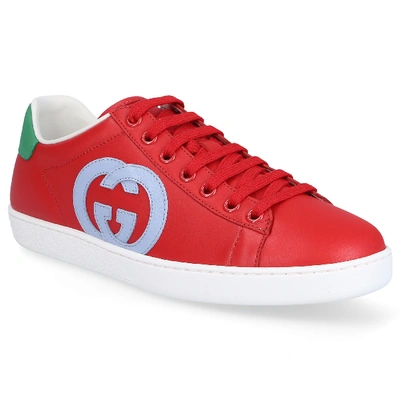 Shop Gucci Low-top Sneakers Ace In Red