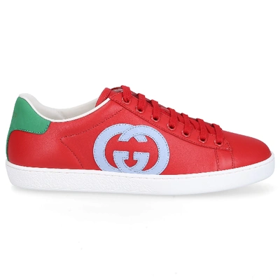 Shop Gucci Low-top Sneakers Ace In Red
