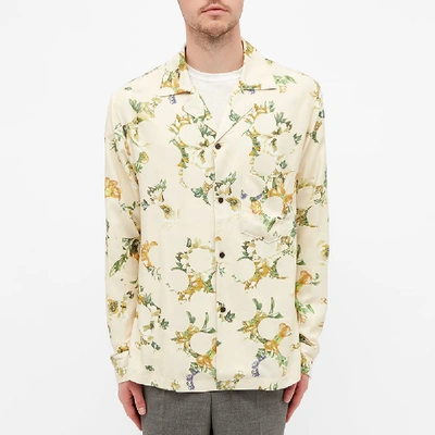 Shop Acne Studios Simon Floral Polka Print Shirt In Neutrals