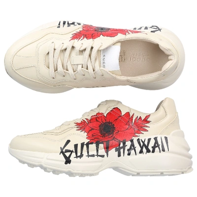 Shop Gucci Low-top Sneakers Rhyton In Red