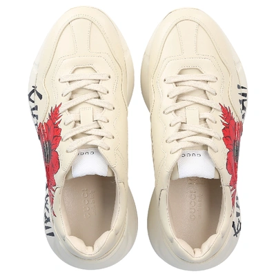 Shop Gucci Low-top Sneakers Rhyton In Red