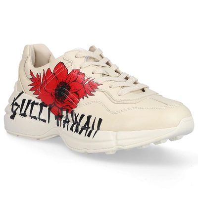 Shop Gucci Low-top Sneakers Rhyton In Red