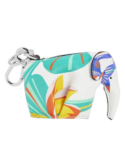 Shop Loewe Paula's Ibiza Elephant Waterlily Printed Charm Pouch In Multicolor