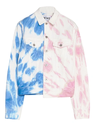 Shop Loewe Paula's Ibiza Tie Dye Denim Jacket In Multicolor