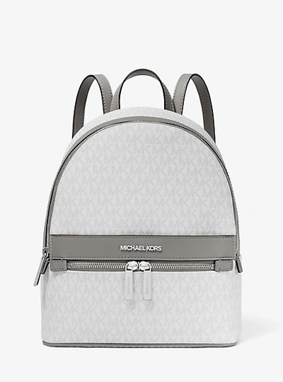 MK Kenly Backpack Signature Canvas Bright White