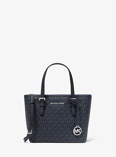 Michael Kors Jet Set Travel Extra-small Logo Top-zip Tote Bag In Blue