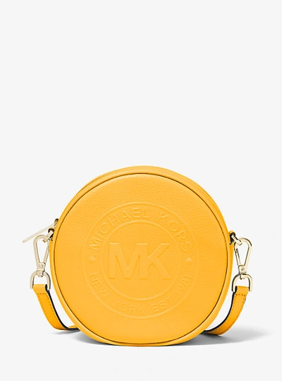 Michael Kors Fulton Small Logo Debossed Leather Canteen Crossbody Bag In  Yellow | ModeSens