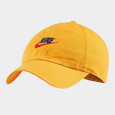 Shop Nike Sportswear Heritage86 Futura Washed Adjustable Back Hat In Yellow/orange