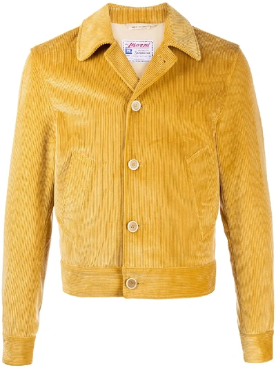 Shop Marni Corduroy Fitted Jacket In Yellow