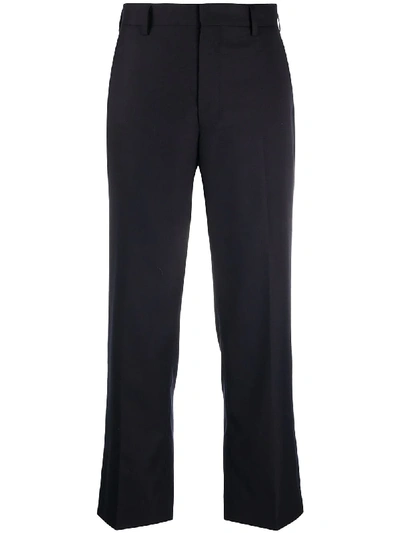 Shop Junya Watanabe Cropped Tailored Trousers In Blue