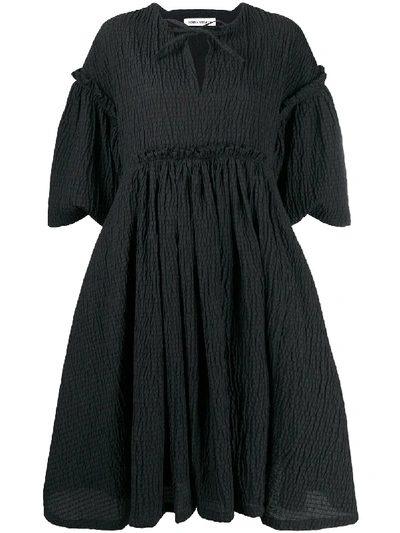 Shop Henrik Vibskov Short-sleeved Frill Detail Dress In Black