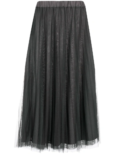 Shop P.a.r.o.s.h Parallel Pleated Midi Skirt In Green