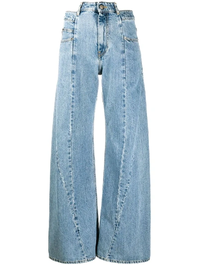 Shop Maison Margiela Décortiqué Wide-leg Jeans In Blue