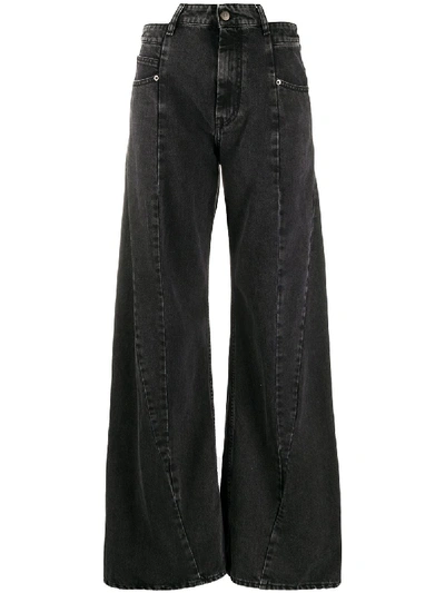 Shop Maison Margiela Décortiqué Wide-leg Jeans In Black