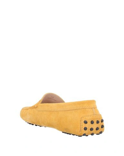 Tod's Woman Loafers Yellow Size 7.5 Soft Leather In Yellow