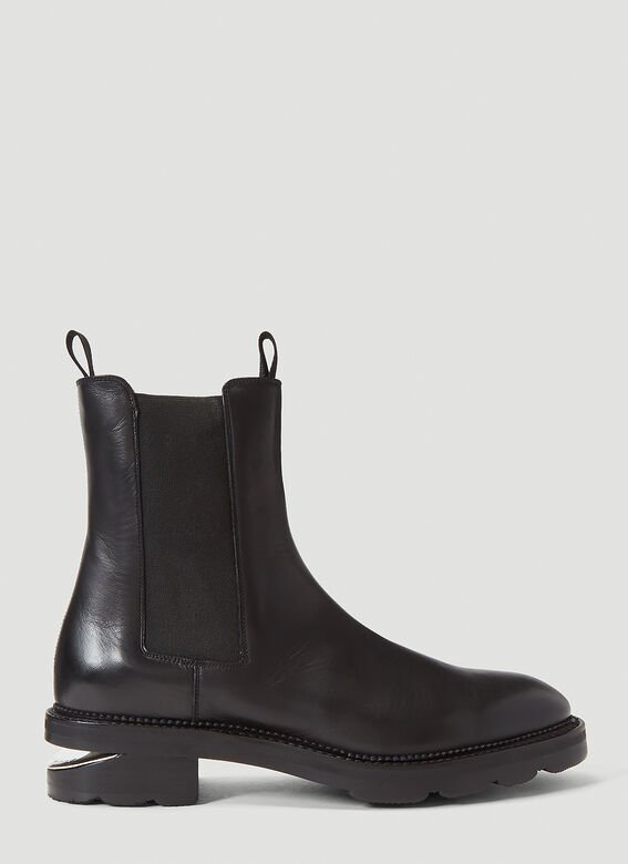 Alexander Wang Low-heeled Andie Cut-out Boots In Black Box Calf Leather ...