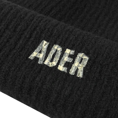 Shop Ader Error Tape Logo Beanie In Black