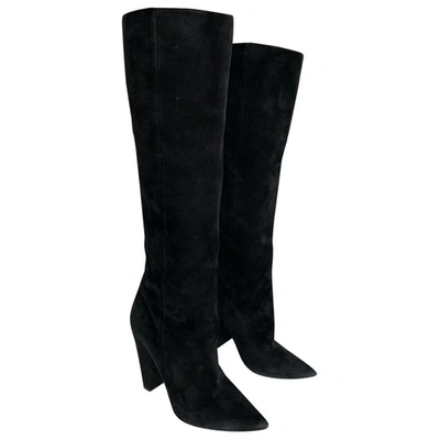 Pre-owned Saint Laurent Niki Black Suede Boots