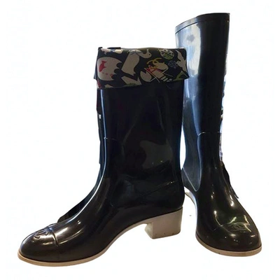 Pre-owned Chanel Black Rubber Boots
