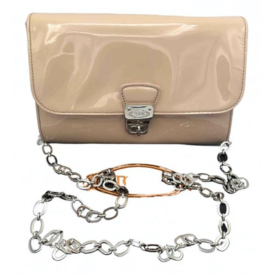Pre-owned Tod's Beige Patent Leather Clutch Bag