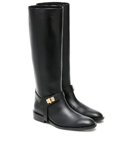 Shop Givenchy Eden Leather Knee-high Boots In Black