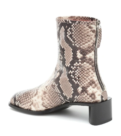 Shop Acne Studios Snake-effect Leather Ankle Boots In Beige
