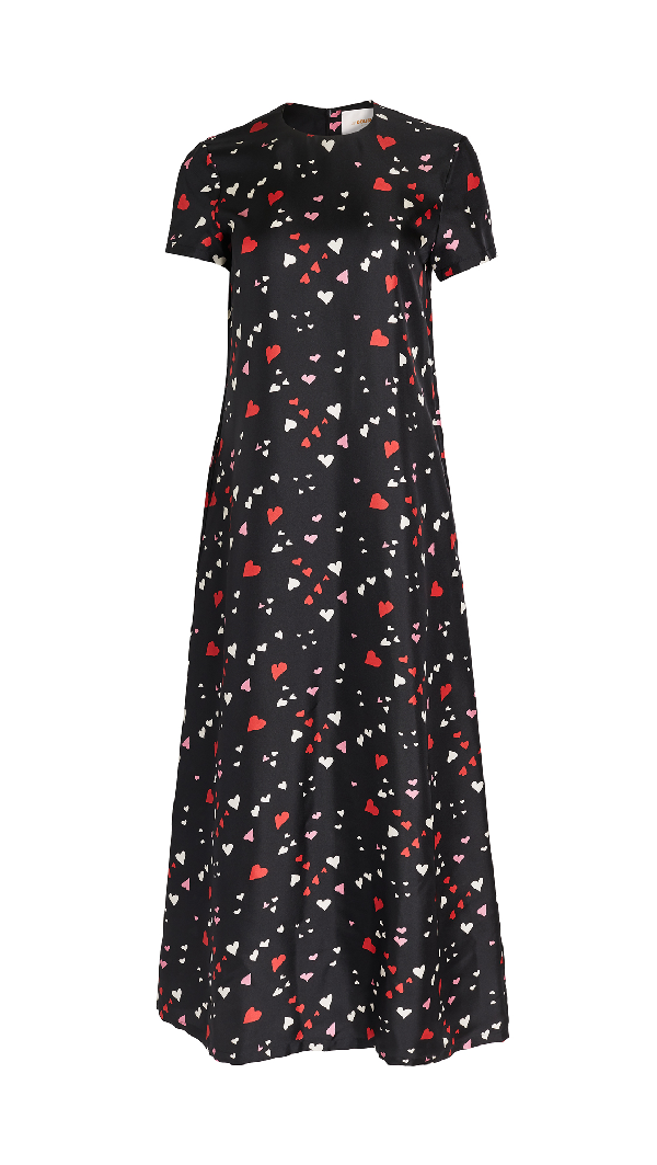 heart print maxi dress