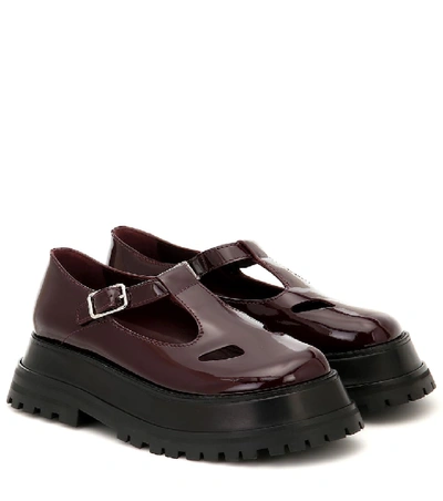 Shop Burberry Aldwych Patent Leather Loafers In Red