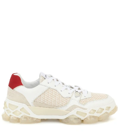 Shop Jimmy Choo Diamond/f Leather Sneakers In White