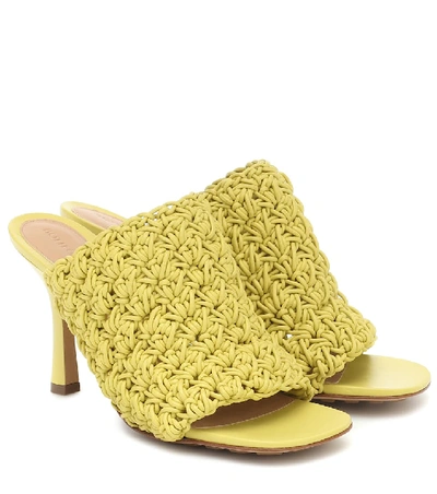Shop Bottega Veneta Board Leather Sandals In Yellow