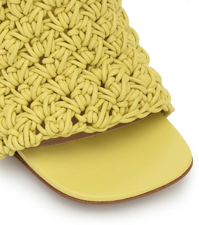 Shop Bottega Veneta Board Leather Sandals In Yellow