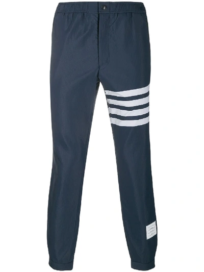 Shop Thom Browne 4-bar Ripstop Track Pants In Blue