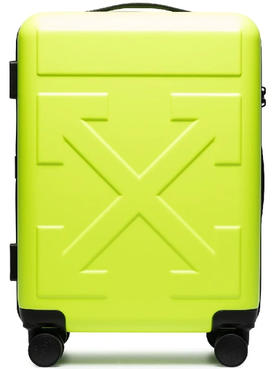 Shop Off-white Arrow-detail Trolley Suitcase In Yellow