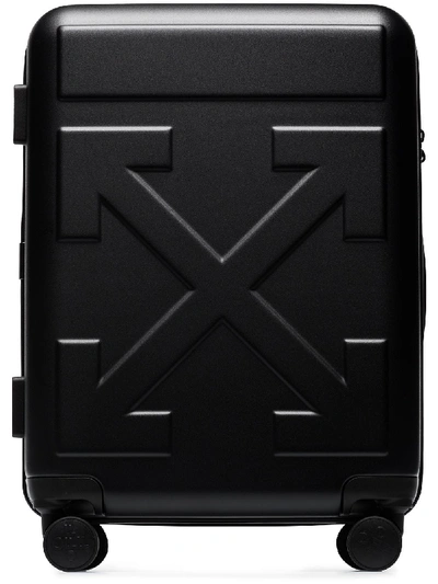 Shop Off-white Arrow-detail Trolley Suitcase In Black