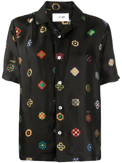Shop Kirin Geometric Print Short-sleeved Shirt In Black