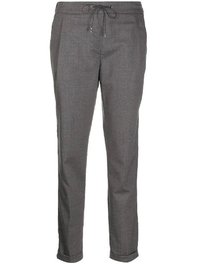 Shop Fabiana Filippi Drawstring Tailored Trousers In Grey