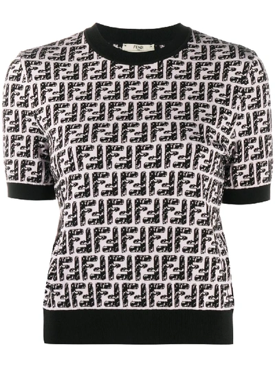 Shop Fendi All-over Logo T-shirt In Black