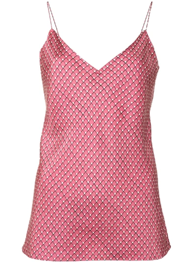 Shop Theory V-neck Printed Slip Vest In Pink