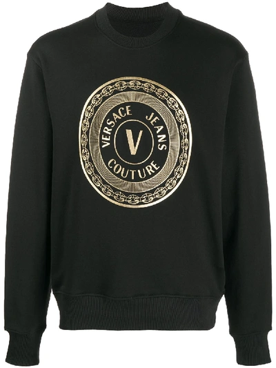 Shop Versace Jeans Couture Chain Circle Print Sweatshirt In Black
