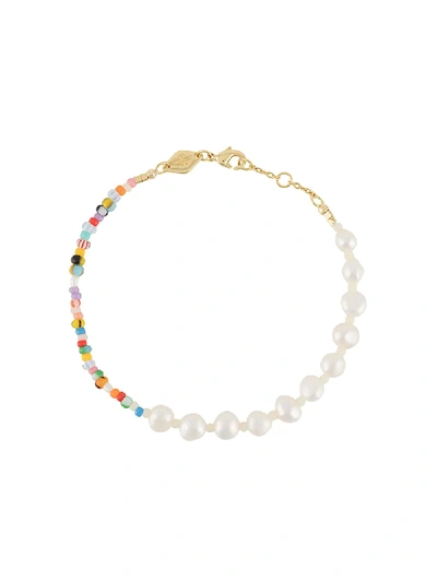 Shop Anni Lu Beaded Pearl Bracelet In White