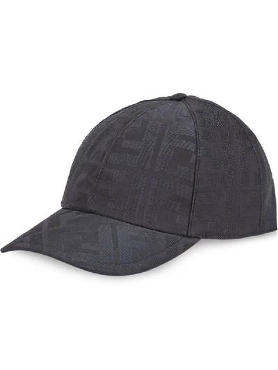 Shop Fendi Ff Motif Baseball Cap In Black